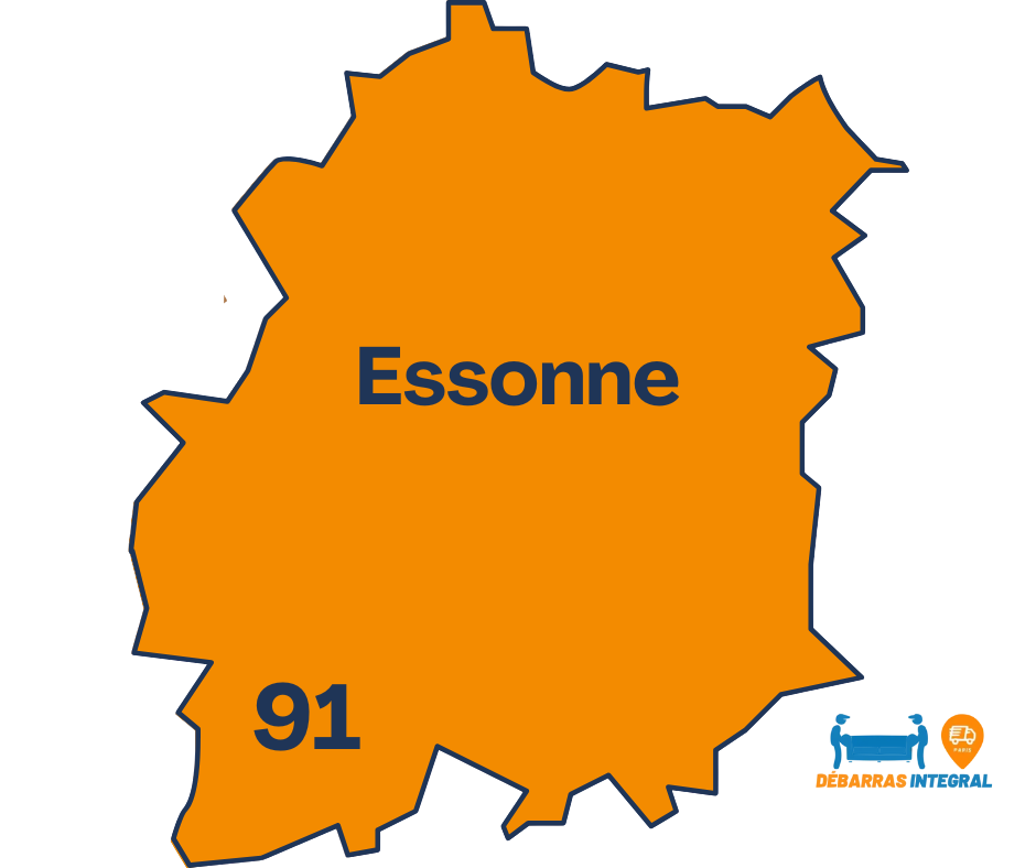 Carte du département de l'Essonne 91 pour débarras d’appartement, maison et locaux