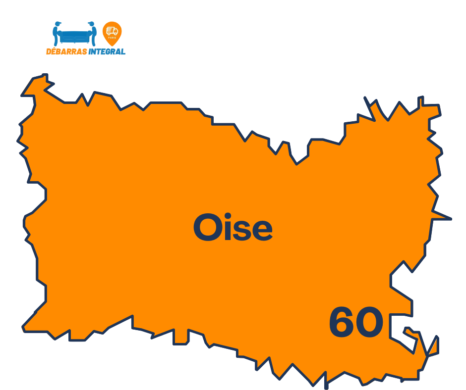 Carte du département de l'Oise (60) pour débarras d’appartement, maison et locaux