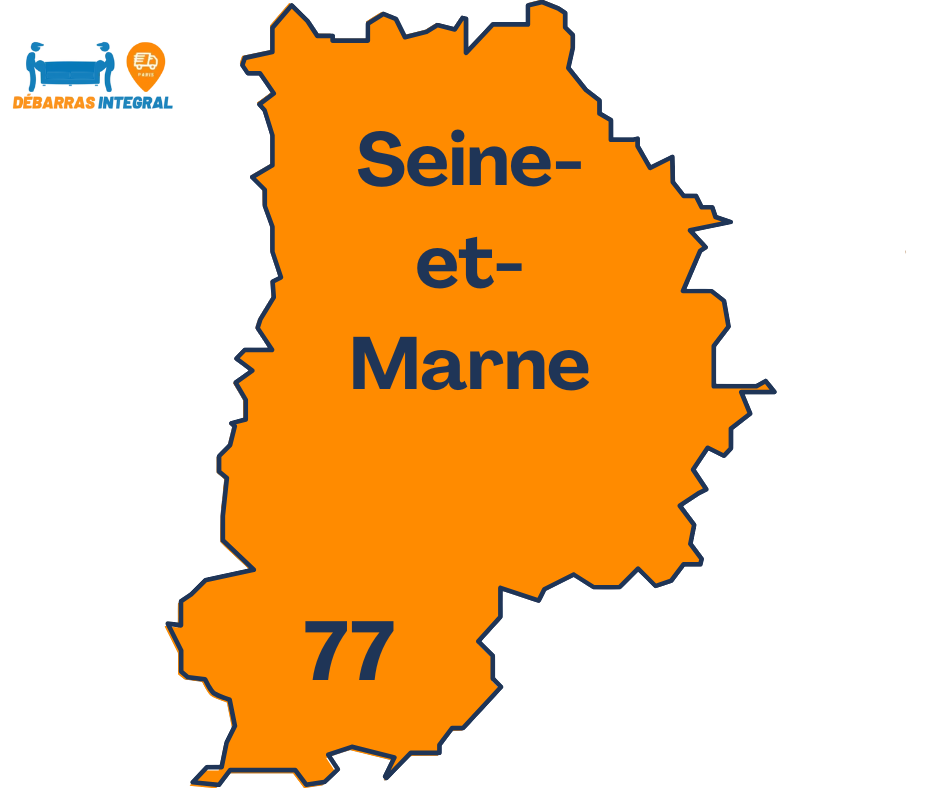 Carte du département de la Seine-et-Marne (77) pour débarras d’appartement, maison et locaux