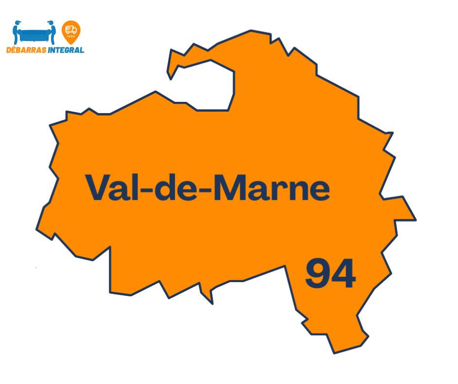 Carte du département DU Val-de-Marne 94 pour débarras d’appartement, maison et locaux