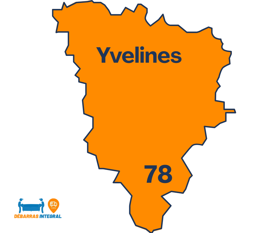 Carte du département des Yvelines 78 pour débarras d’appartement, maison et locaux