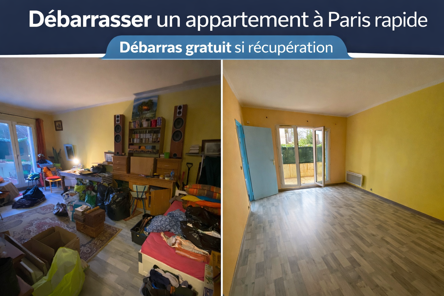 Débarras rapide d'un appartement avec évacuation des meubles et encombrants