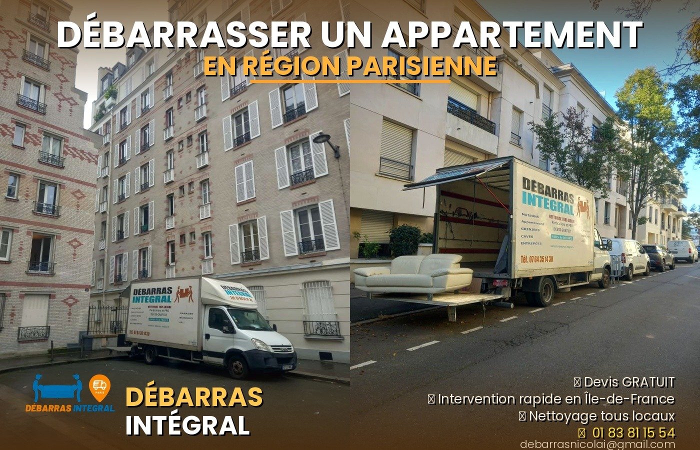 Débarras intégral Paris contact. Débarrasser gratuitement contact