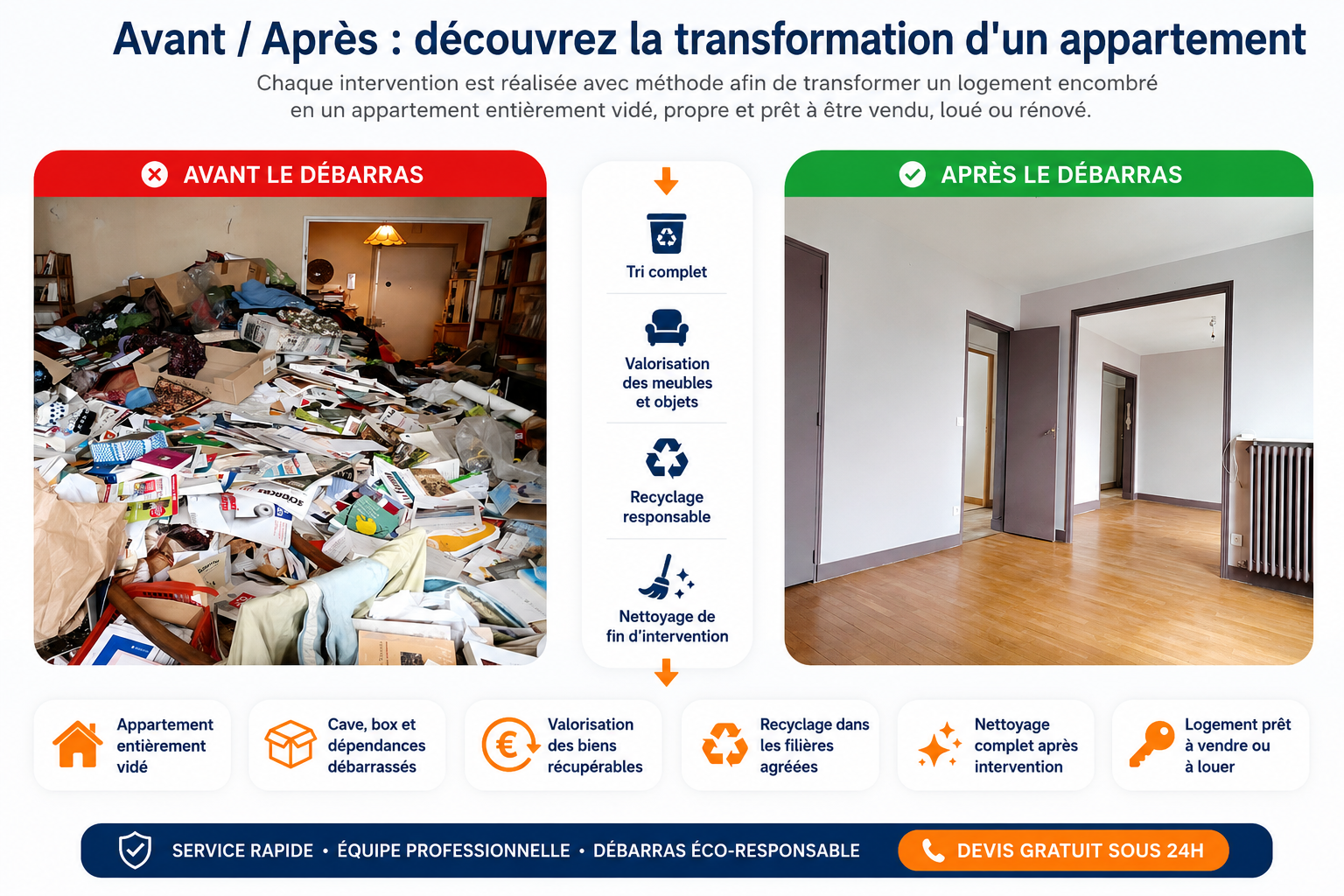 Service professionnel de débarras complet de maison à Paris et en Île-de-France