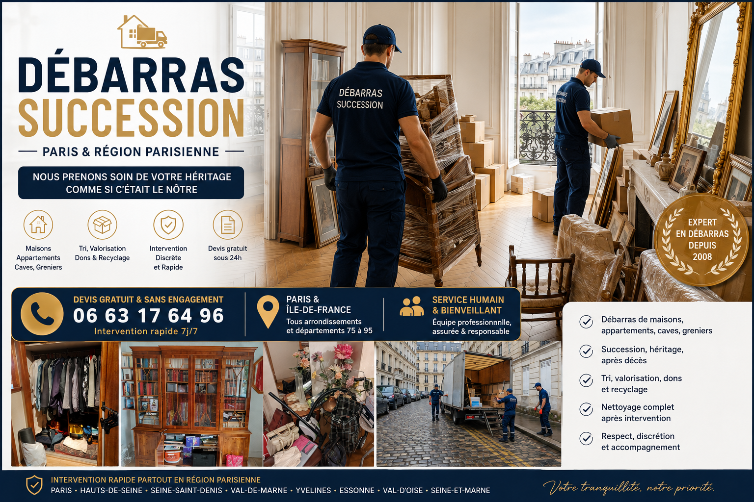 Vider une maison après succession et trier les meubles et objets dans les Hauts-de-Seine